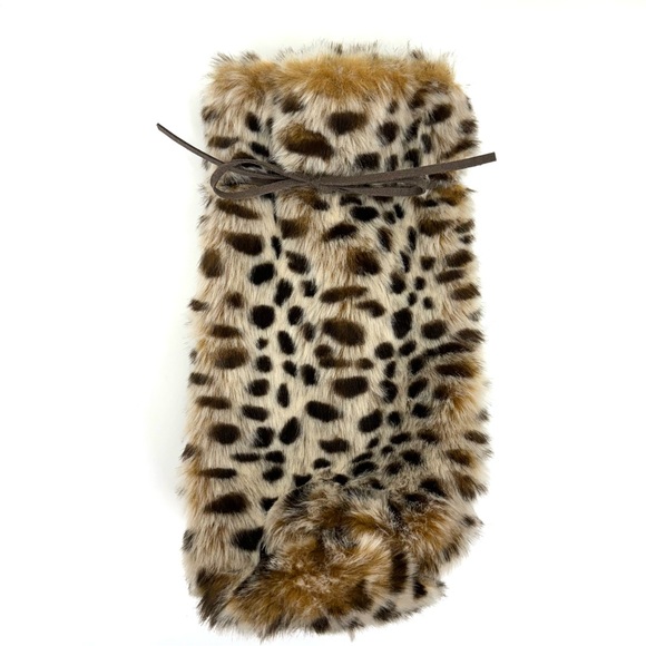 Set Of Three Plush Soft Faux Fur Wine Bottle Bags Decor Gift Holiday Fall Winter - Picture 2 of 12